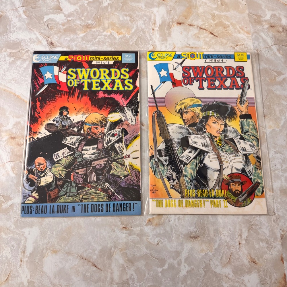Eclipse Comics Swords of Texas Comic Book Set 1-2 Multicolor 1987 Scout Series